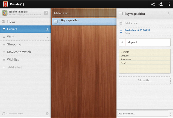 Wunderlist – Add sub-tasks and schedule reminders